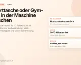Anleitung zum Sporttasche waschen: Feinwäsche bei 30°C, Natron zur Vorbehandlung, dann lufttrocknen.
