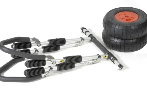 Eckla sup transportwagen für 2 boards, mit zwei Rädern und Griff.