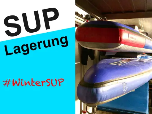 SUP Lagerung: Zwei aufblasbare SUP-Boards, bereit für die Winterlagerung. #WinterSUP