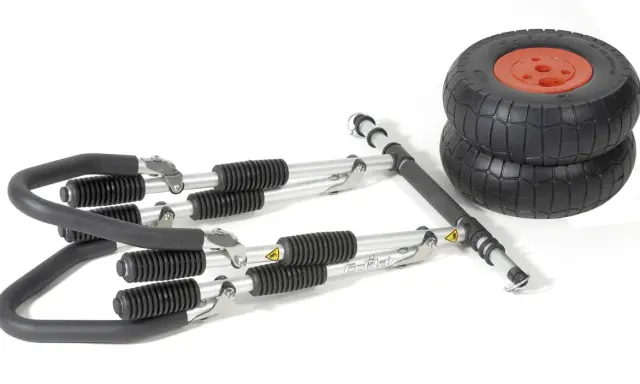 Eckla sup transportwagen für 2 boards, mit zwei Rädern und Griff.